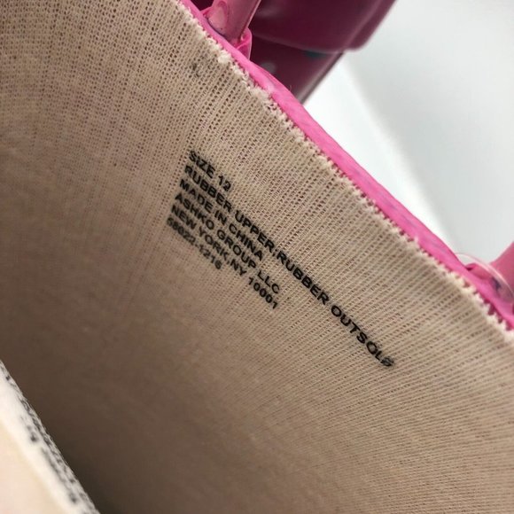 Shopkins Toddler Girls Rain Boots Rubber Slip On Waterproof Pink 12 - Picture 7 of 7